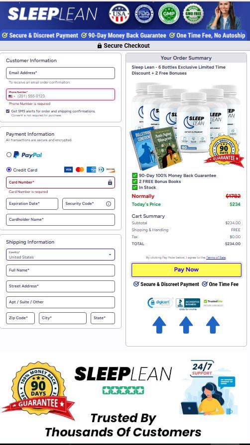 Sleep Lean Checkout Page